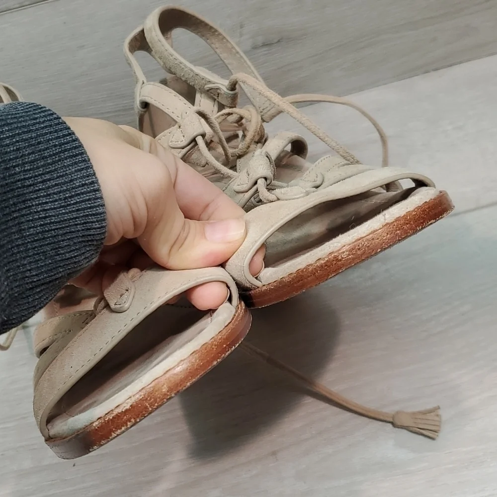 Frye Womens Gladiator Brielle Heels Suede Sandals shoes sz 8.5M